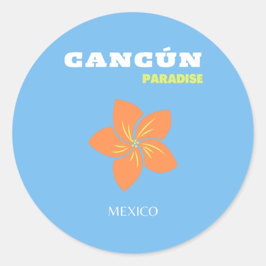 Cancun, Mexiko, Tropische Kunst, Reisekunst, Prepp Runder Aufkleber (Vorderseite)