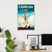 CANCUN Mexiko TWA Trans World Airlines Poster (Heimbüro)