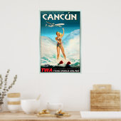 CANCUN Mexiko TWA Trans World Airlines Poster (Küche)