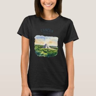 Cancun Mexiko Vintage Aquarell Landschaft Natur Re T-Shirt