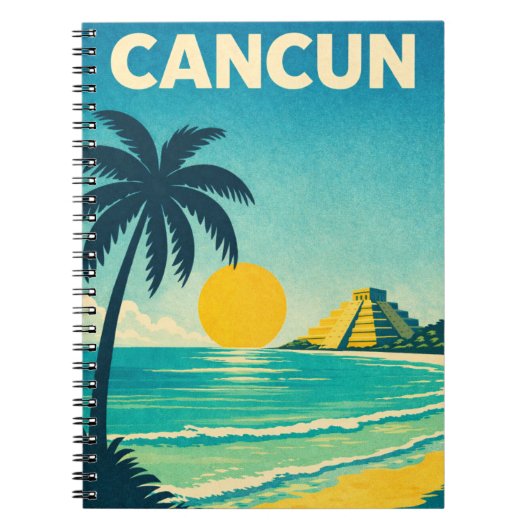 Cancun Mexiko Vintage Reise Notizblock (Vorderseite)