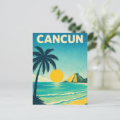 Cancun Mexiko Vintage Reise Postkarte (Stehend Vorderseite)