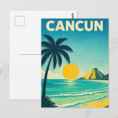 Cancun Mexiko Vintage Reise Postkarte (Vorne/Hinten)