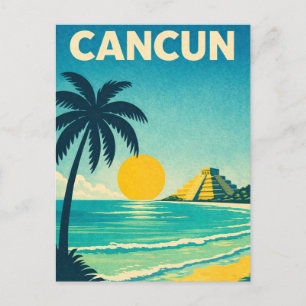 Cancun Mexiko Vintage Reise Postkarte