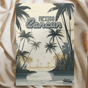 Cancun Mexiko Vintage Strand Weltreise Retro Kunst Poster