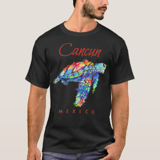 Cancun Mexiko Wasserfarbe Meeresschildkröte Pullov T-Shirt