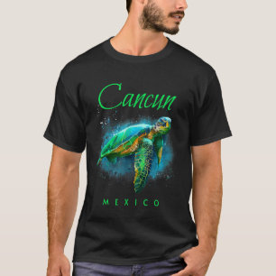 Cancun Mexiko Wasserfarbenschildkröte 354 T-Shirt