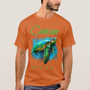 Cancun Mexiko Wasserfarbenschildkröte T-Shirt