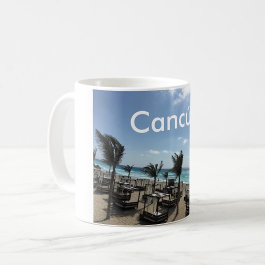 Cancún (Mexiko) - Weiße 11 oz Klassische Weiße Tas Kaffeetasse (Vorderseite Links)