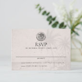 Cancun Passport Wedding RSVP Card (Stehend Vorderseite)