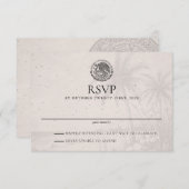 Cancun Passport Wedding RSVP Card (Vorne/Hinten)