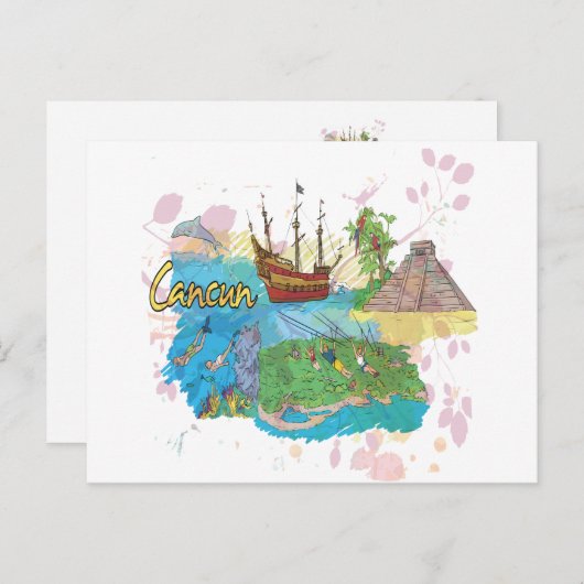 Cancun Postkarte (Vorne/Hinten)