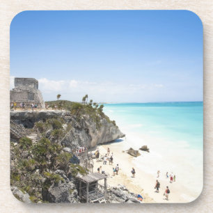 Cancun, Quintana Roo, Mexiko - Ruinen auf einem H Getränkeuntersetzer