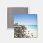 Cancun, Quintana Roo, Mexiko - Ruinen auf einem Hü Magnet (Vorderseite/Rückseite)