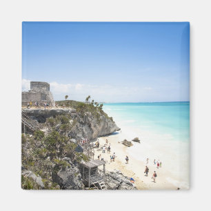Cancun, Quintana Roo, Mexiko - Ruinen auf einem Hü Magnet