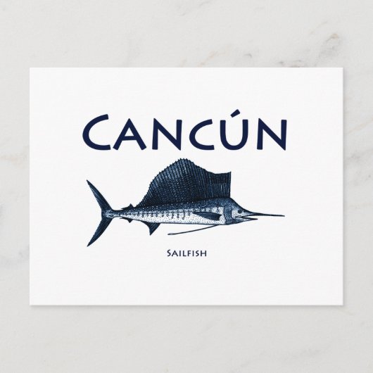 Cancun Sailfish Postkarte (Vorderseite)