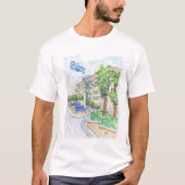 Cancun Sandos Facade farbenfroh T-Shirt (Vorderseite)