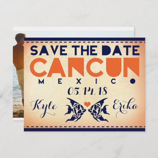 CANCUN Save the Date Ziel (Vorne/Hinten)