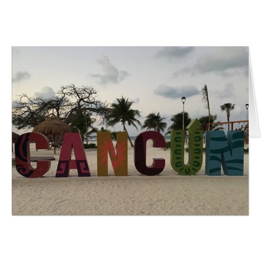 Cancun Sign - Playa Delfine, Mexico Card (Vorderseite (Horizontal))