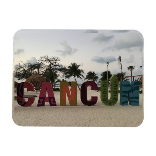 Cancun Sign - Playa Delfine, Mexico Foto Magnet (Horizontal)