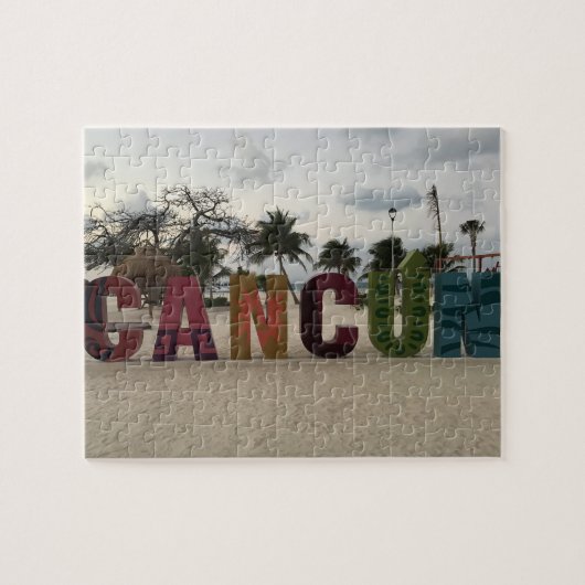 Cancun Sign - Playa Delfine, Mexico Jigsaw Puzzle (Horizontal)