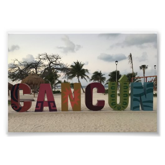 Cancun Sign - Playa Delfine, Mexiko Foto Print (Vorne)