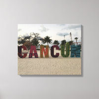 Cancun Sign - Playa Delfine, Mexiko-Leinwand