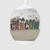 Cancun Sign - Playa Delfine, Mexiko Ornament (Vorderseite)