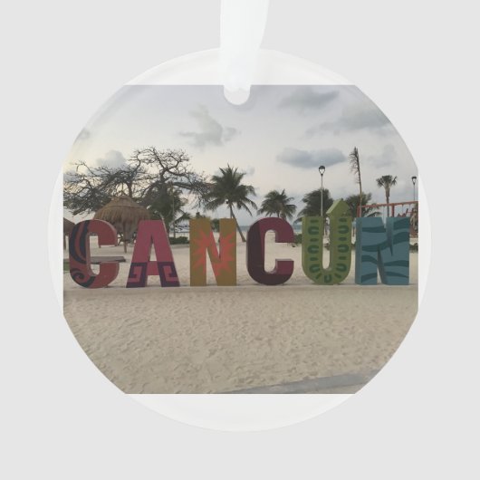 Cancun Sign - Playa Delfine, Mexiko Ornament (Vorderseite)
