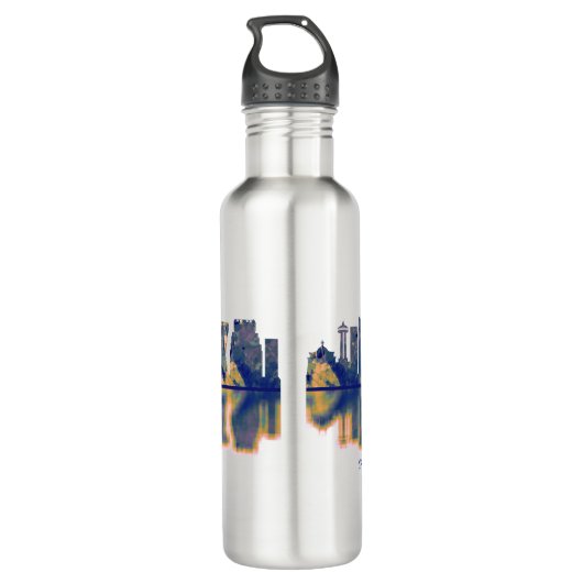 Cancun Skyline Edelstahlflasche (Rückseite)