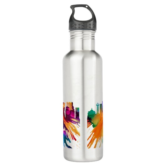 Cancun Skyline Edelstahlflasche (Rückseite)