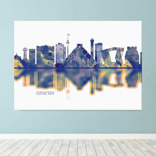 Cancun Skyline Leinwanddruck (Insitu (Holzboden))