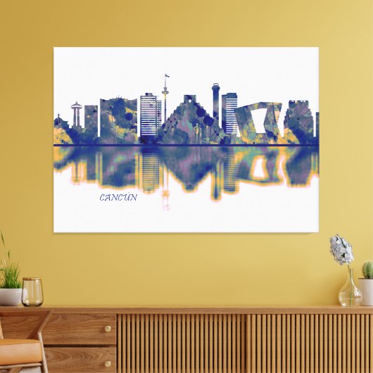 Cancun Skyline Leinwanddruck (Insitu (Wohnzimmer))