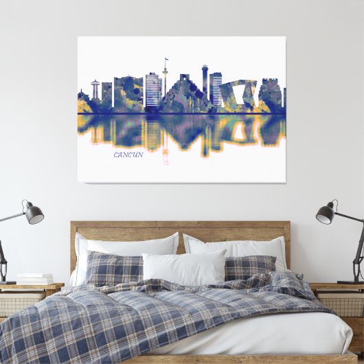 Cancun Skyline Leinwanddruck (Insitu (Schlafzimmer))
