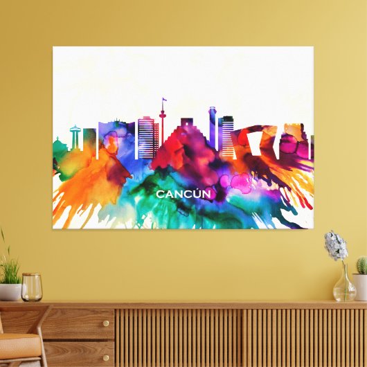 Cancun Skyline Leinwanddruck (Insitu (Wohnzimmer))