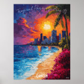 Cancún Skyline Poster - Vibranican Beach Art (Vorne)