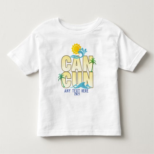 Cancun Sommer Urlaub Beach Palmen Custom T-S Kleinkind T-shirt (Vorderseite)