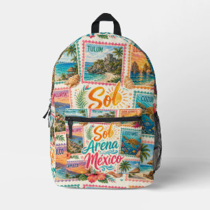 Cancun Sonne Sand Mexiko Schöne Strände Tropisch Bedruckter Rucksack