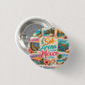 Cancun Sonne Sand Mexiko Schöne Strände Tropisch  Button (Vorne & Hinten)