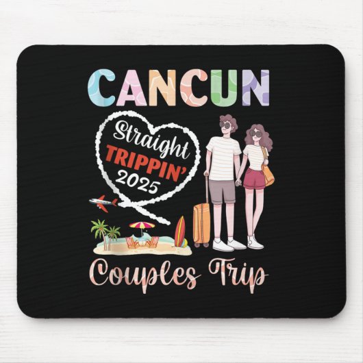 Cancun Straight Tripn 2025 Couples Trip Vacation T Mousepad (Vorne)