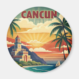 Cancun Strand Mexiko Vintage Reise Magnet