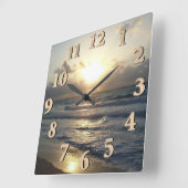 Cancun Sunrise Square Wall Clock Quadratische Wanduhr (Winkel)