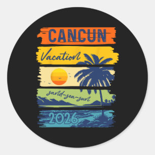 Cancun Urlaub 2026 Meer Sand Strand Sommer Reise R Runder Aufkleber
