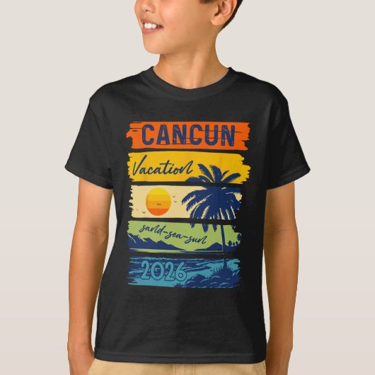 Cancun Vacation 2026 Sea Sand Beach Summer Trip Re T-Shirt (Vorderseite)