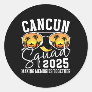 Cancun Vacation Squad 2025 Matching Family Vacatio Runder Aufkleber