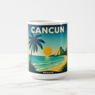 Cancun Vintage Reiseplakat Tasse