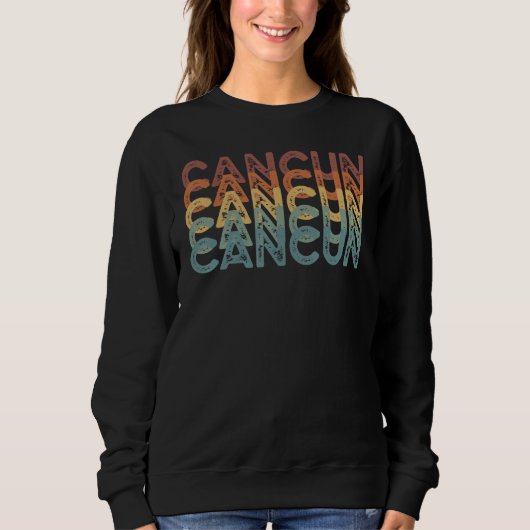Cancun Vintage Retro Holiday Design Sweatshirt (Vorderseite)
