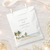 CANCUN Watercolor Beach Palm Tree Zielort Geschenktütchen (Ausgeschnitten)