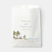 CANCUN Watercolor Beach Palm Tree Zielort Geschenktütchen (Vorderseite)