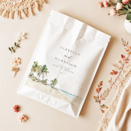 CANCUN Watercolor Beach Palm Tree Zielort Geschenktütchen